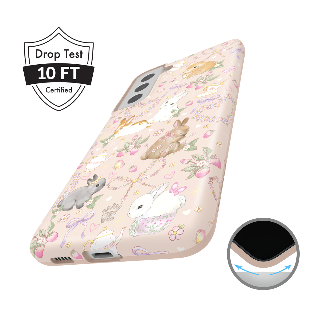 Cute Bunny & Bow Design Samsung Phone Case - Protective & Stylish Cover for Samsung Galaxy S21/S20/Note 20 - Perfect Gift for Girls, Teens & Women (Home, Office, School Use)