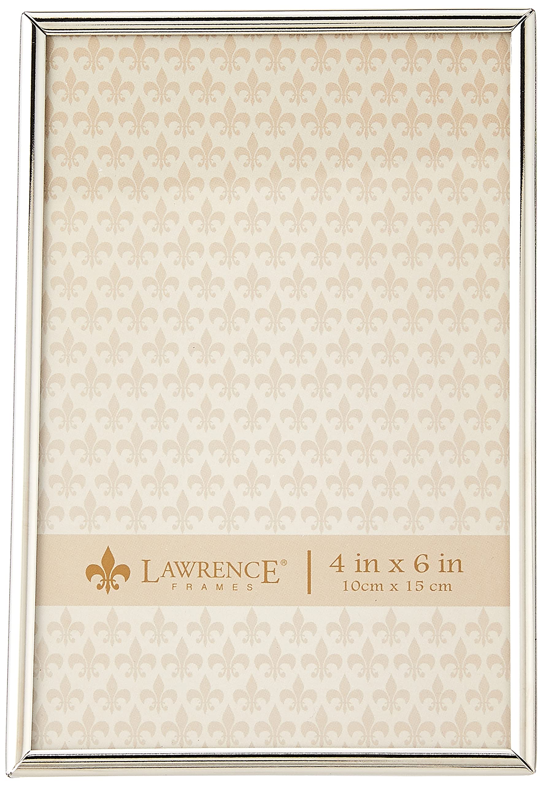Lawrence Frames Simply Metal Picture Frame 4x6 Inches Silver - Perfect for Displaying Photos, Artwork, and Certificates in Home or Office Decor