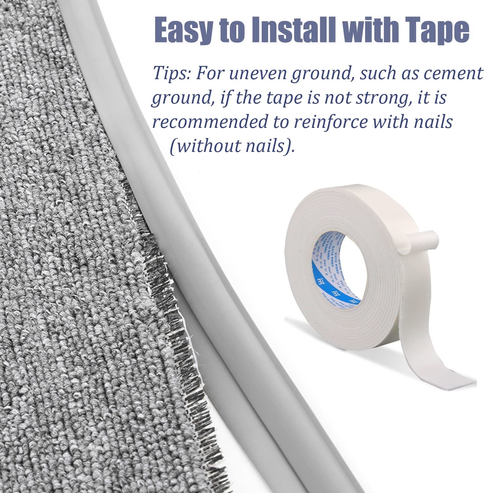Self-Adhesive Gray Carpet Edge Trim for Wood, Laminate & Vinyl Floors - PVC Rug Transition Strips for Tile to Carpet, Carpet to Tile & Laminate to Rug - 3ft/16ft/32ft/49ft Length Options (Red) - Perfect for Seamless Flooring Transitions in Homes & Offices
