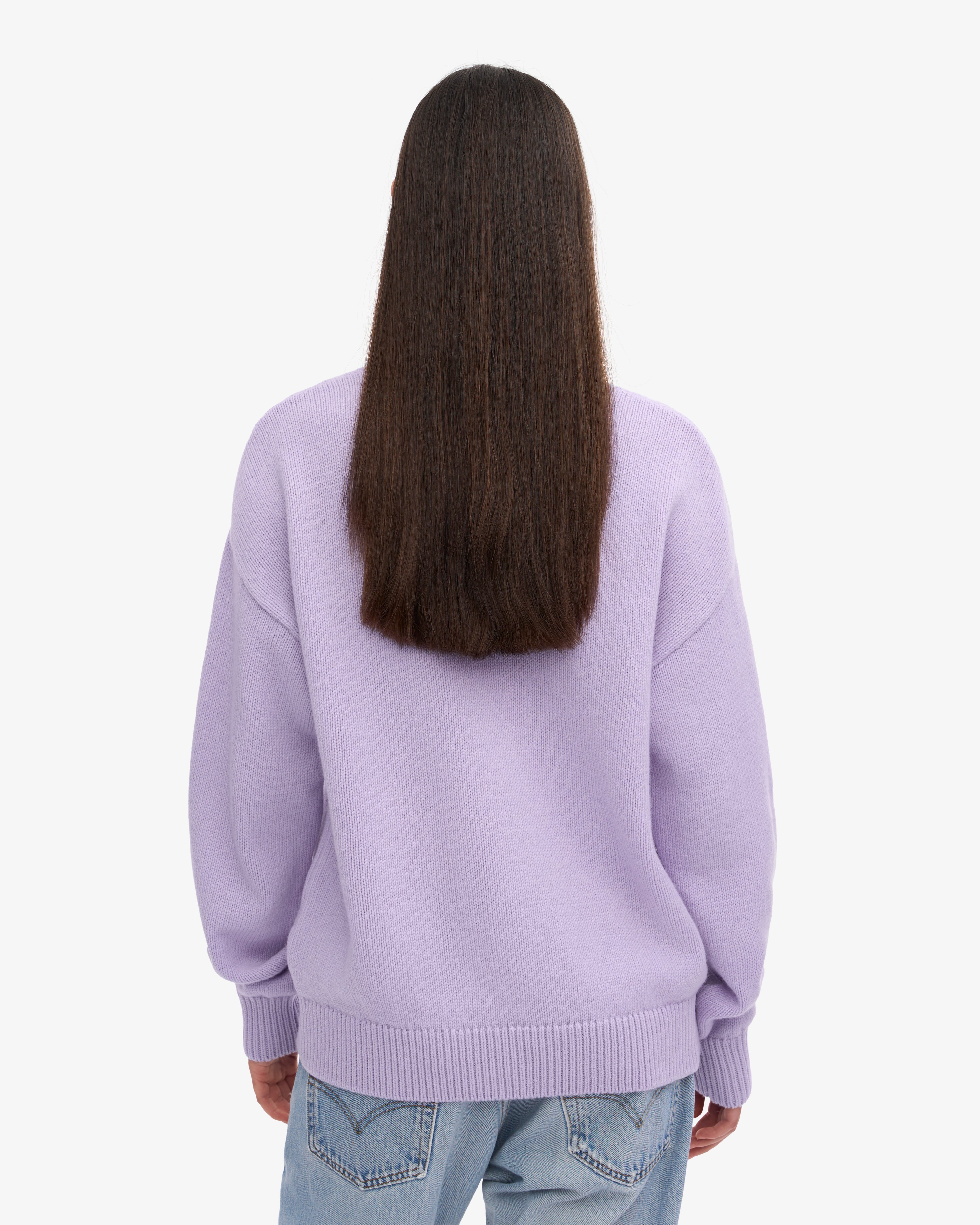 Premium Oversized Merino Wool Sweater - Ultra Soft Lavender Crewneck Pullover for Women | Cozy Winter Wear, Casual Outfits & Lounge Comfort