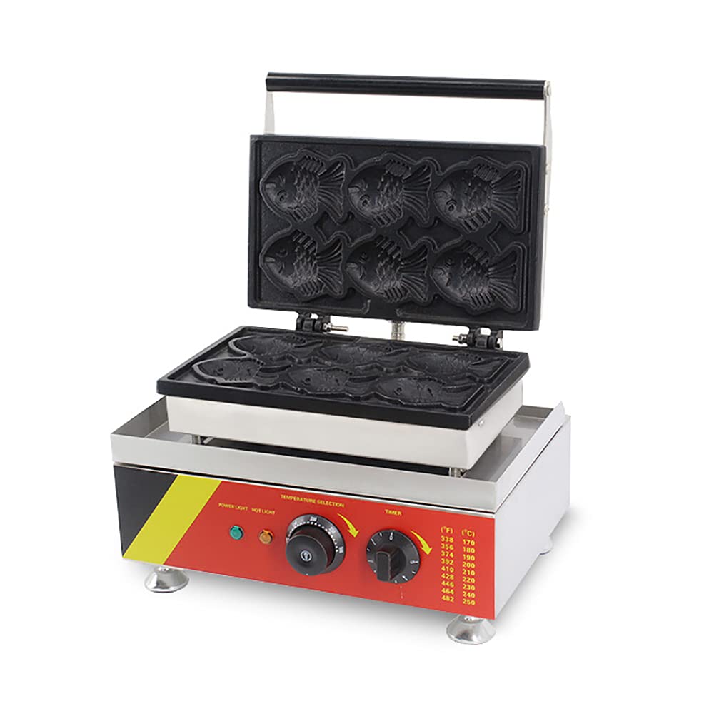 Commercial Electric Fish Waffle Maker - Nonstick Iron Baker Machine for Bubble Tea Shops, Cafes & Restaurants - Perfect for Making Crispy Taiyaki, Bubble Waffles & Street Food Snacks