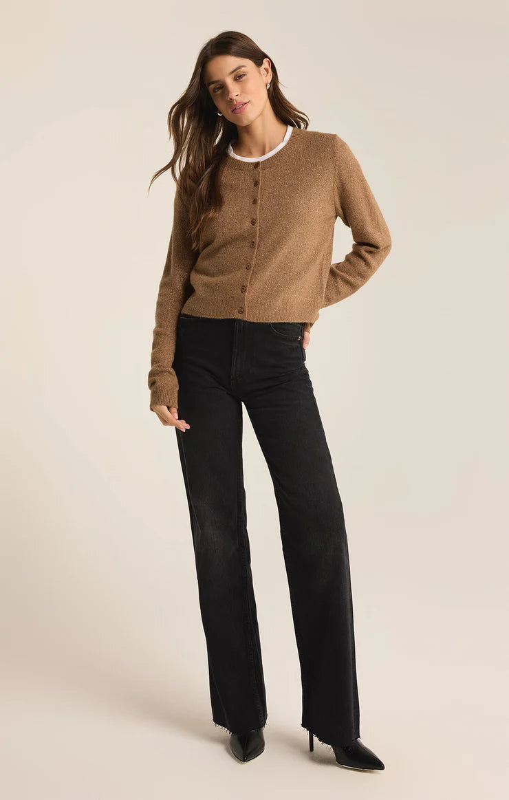 Z Supply Women's Metallic Cardigan in Campfire - Stylish Layering Piece for Fall & Winter Outfits, Perfect for Casual Wear, Office, and Date Nights