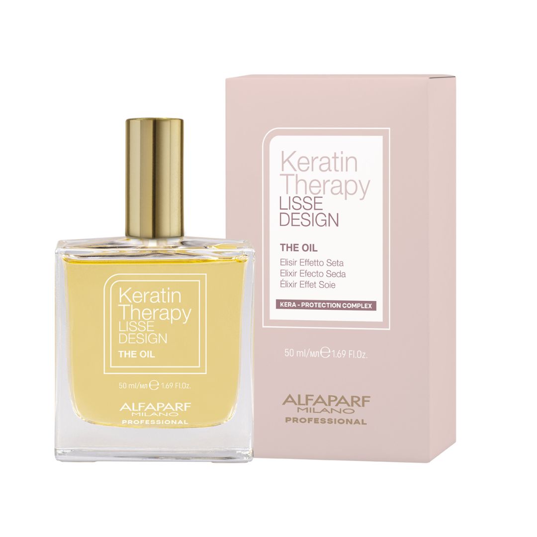 Alfaparf Milano Keratin Therapy Lisse Design The Oil 50ml - Hair Smoothing & Frizz Control Treatment for Damaged Hair - Perfect for Salon & Home Use