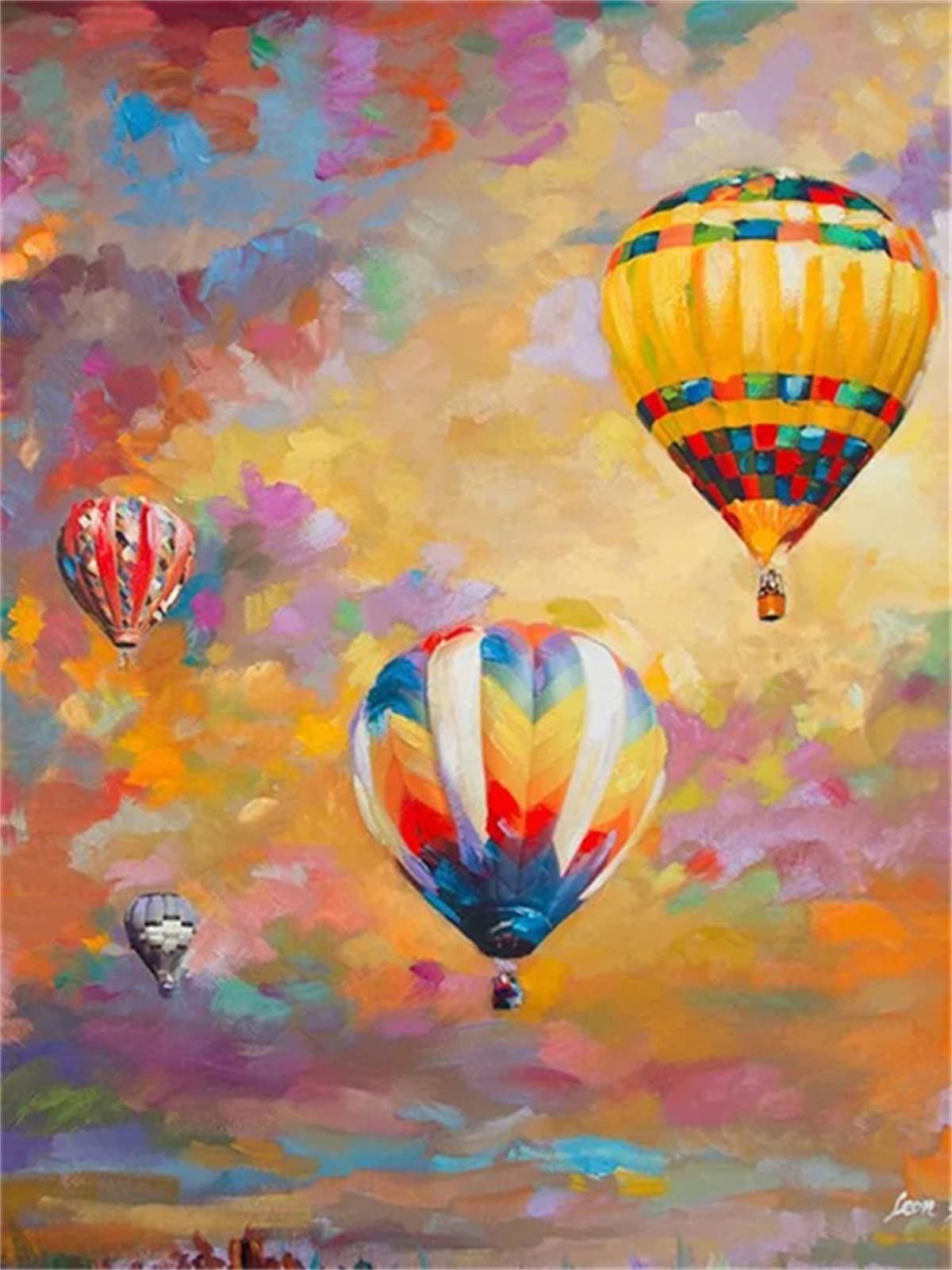 5D Diamond Painting Kit - Hot Air Balloon Round Full Drill DIY Art for Adults & Beginners, 12x16 Inch (30x40cm) Home Wall Decor, Perfect Gift for Relaxation & Stress Relief | Creative Hobby & Living Room Decoration