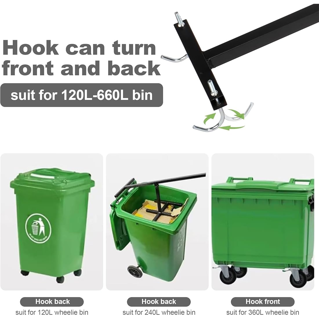 Wastemate Bin Compactor 2025 - Touchless Manual Trash Can Compactor for Household & Wheelie Bins | Space-Saving Waste Management Solution for Kitchen, Garage & Outdoor Use (1 Pack)