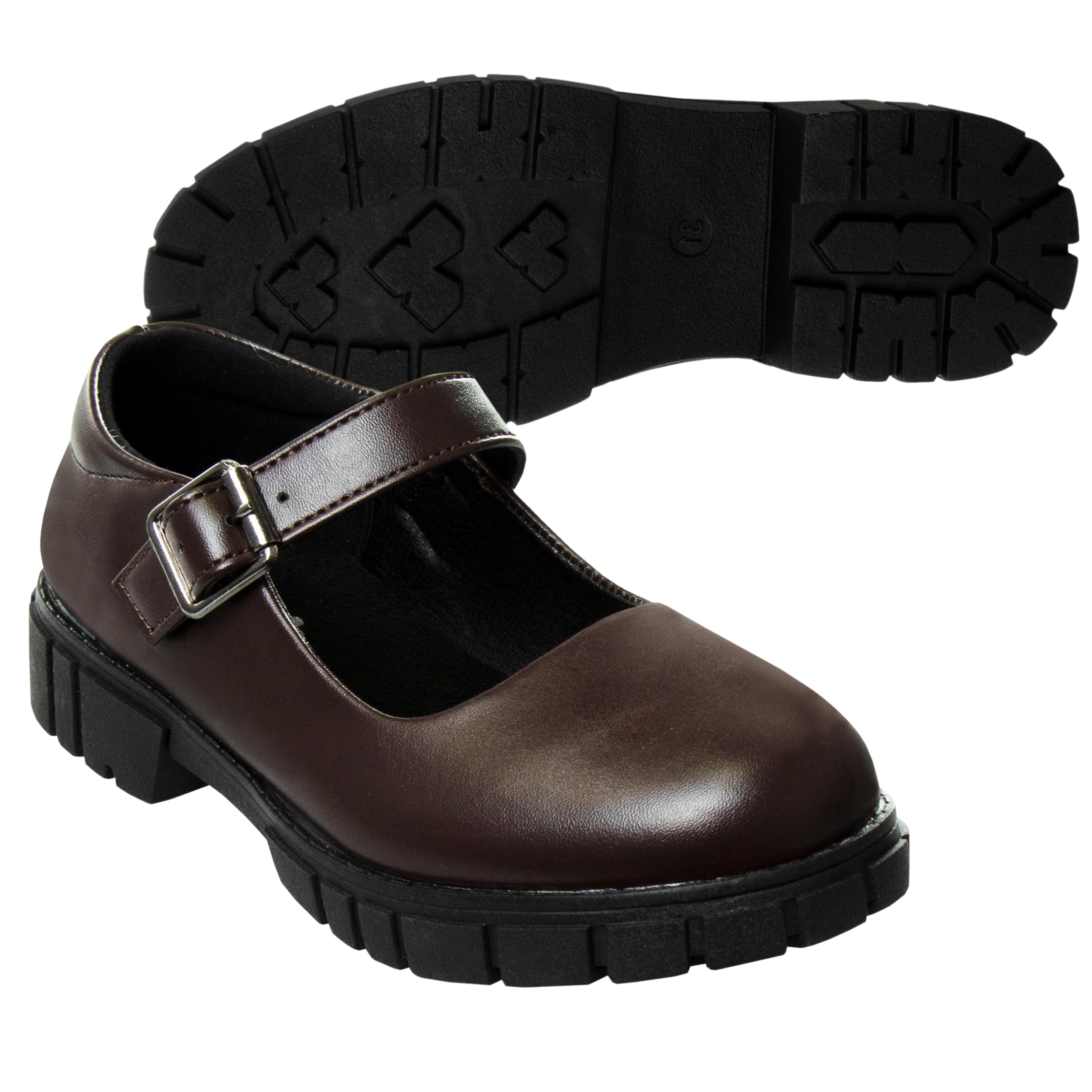 French Toast Girls Round Toe Ankle Strap Mary Jane School Shoes - Chunky Platform Oxford Dress Pumps for Kids - Black/Navy/Brown (Size 12-5 Little Kid/Big Kid) | Perfect for School, Church, Parties & Formal Occasions