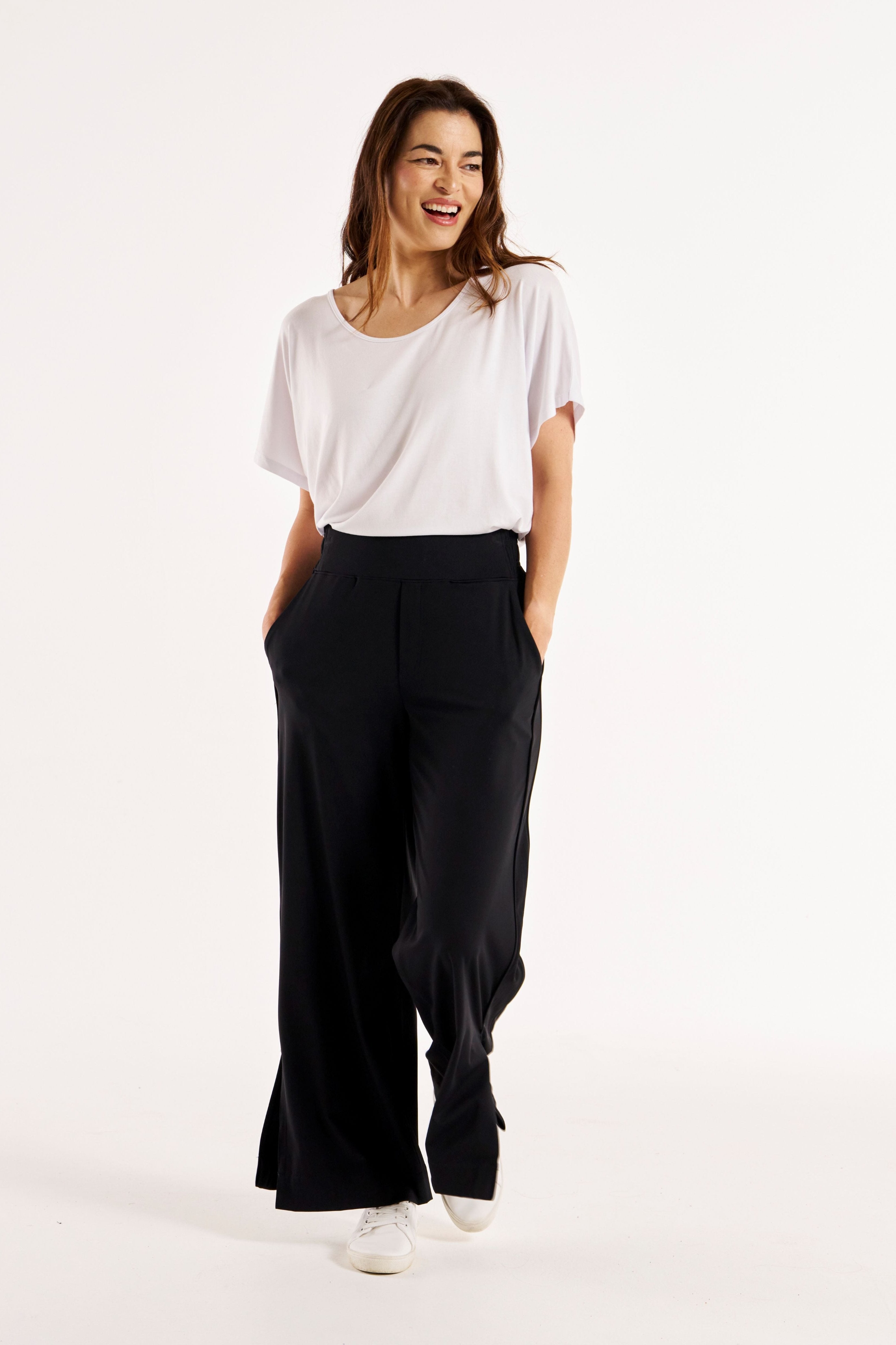 Betty Basics Elation Relax Leg Pant - Soft & Comfortable Women's Lounge Pants for Yoga, Sleep & Home Wear - Black
