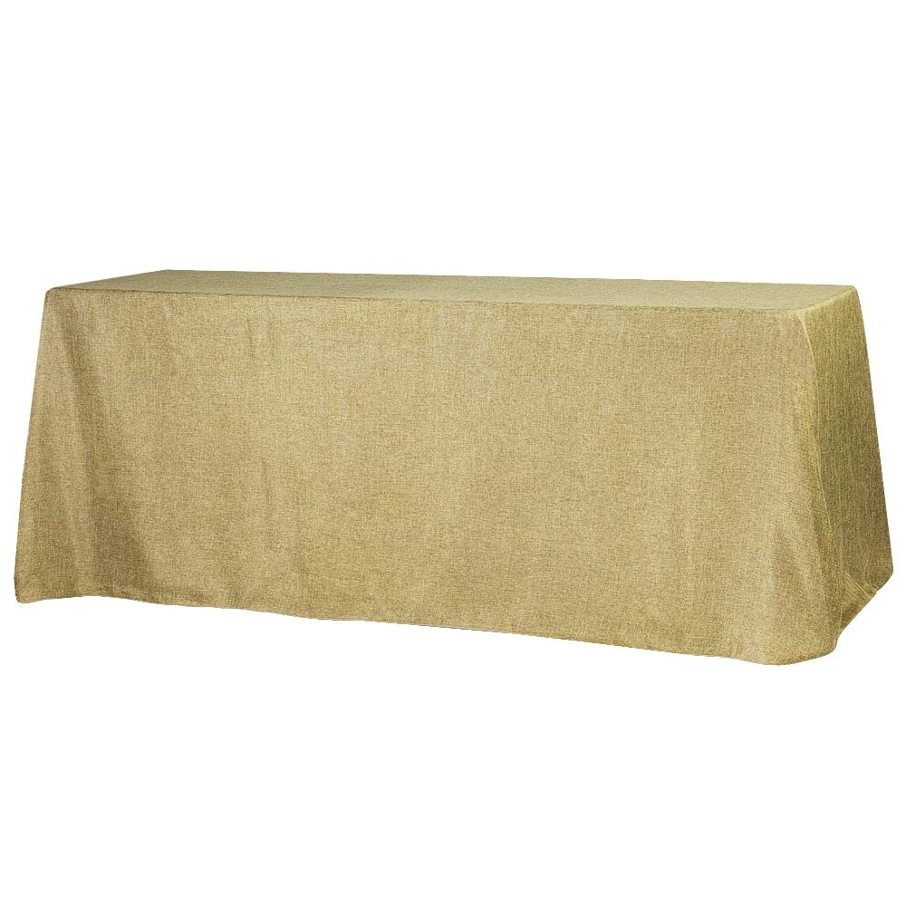CVL 1-Piece Faux Burlap Tablecloth 90x132 Inches Rectangular - Natural Tan Wedding & Event Decor | Perfect for Rustic Weddings, Banquets, and Party Decorations