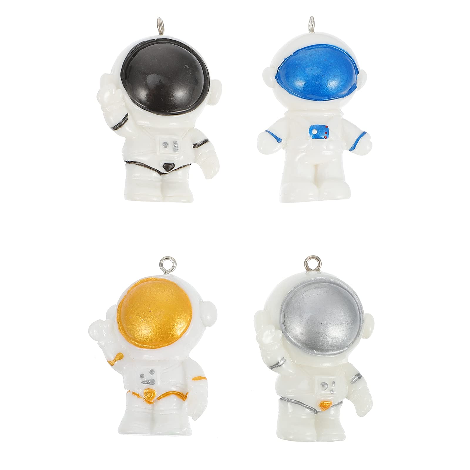 4pcs Astronaut Cake Topper Set - Space Theme Cake Decorations for Birthday Party, Baby Shower & Wedding - ABOOFAN Premium Cake Decor Rods with Astronaut Dolls