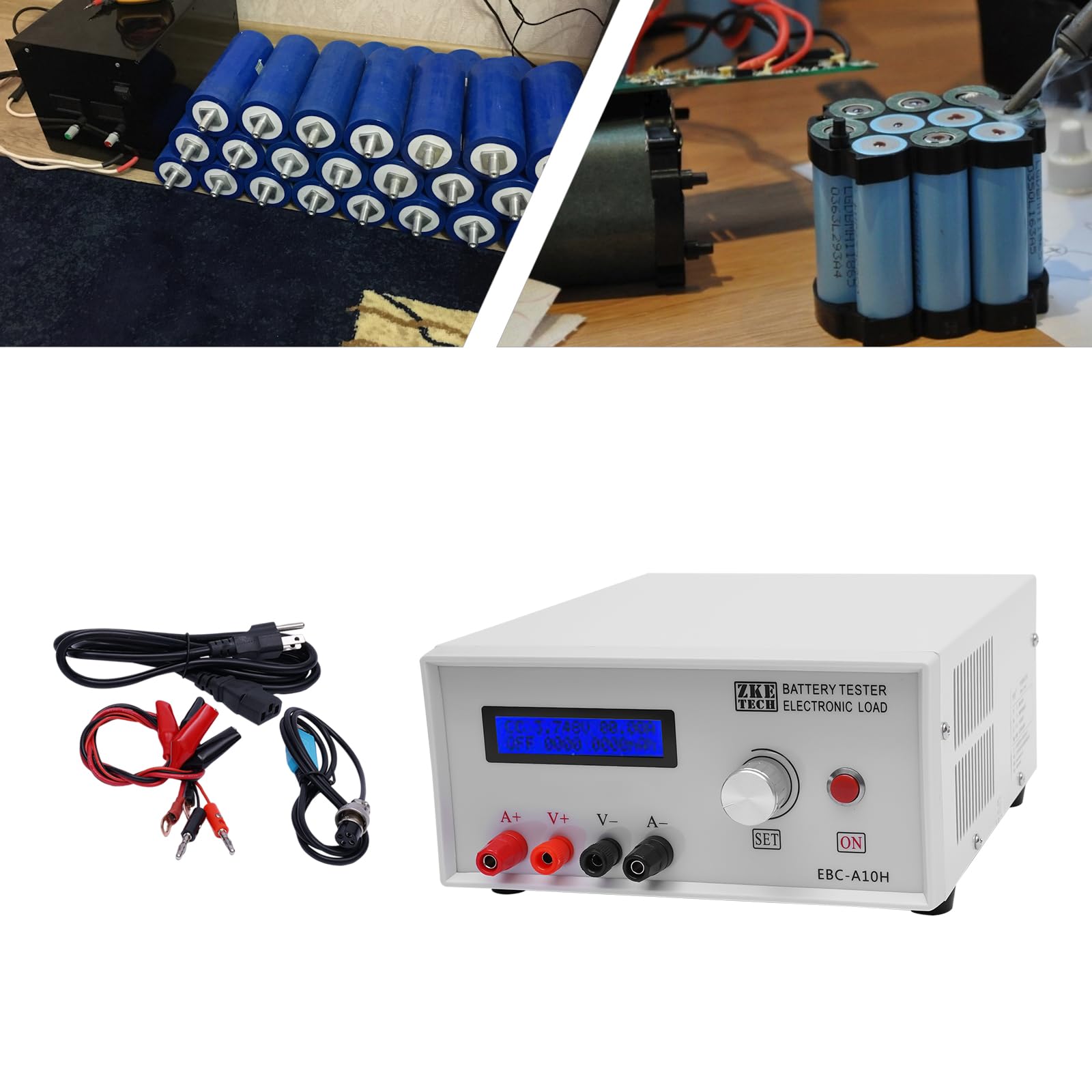 EBC-A10H Battery Capacity Tester - LiPo/Li-ion/Pb Battery Charge & Discharge Analyzer with LCD Display | Professional Automotive & Industrial Battery Testing Equipment for RC Cars, Drones, Solar Power Systems