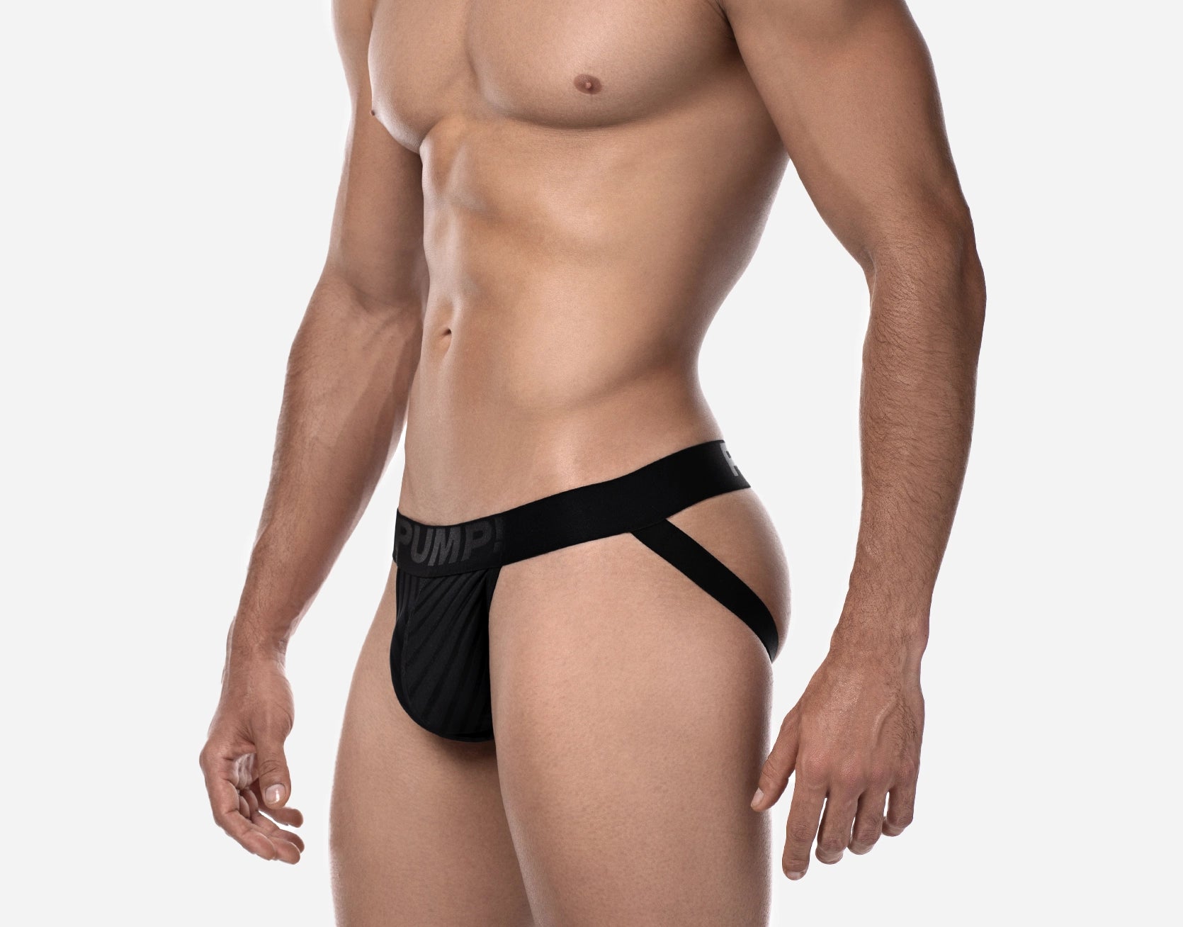 PUMP! Whisper Jockstrap for Men - Breathable Black Underwear for Sports & Workout - Comfortable Support for Running, Gym & Active Lifestyle