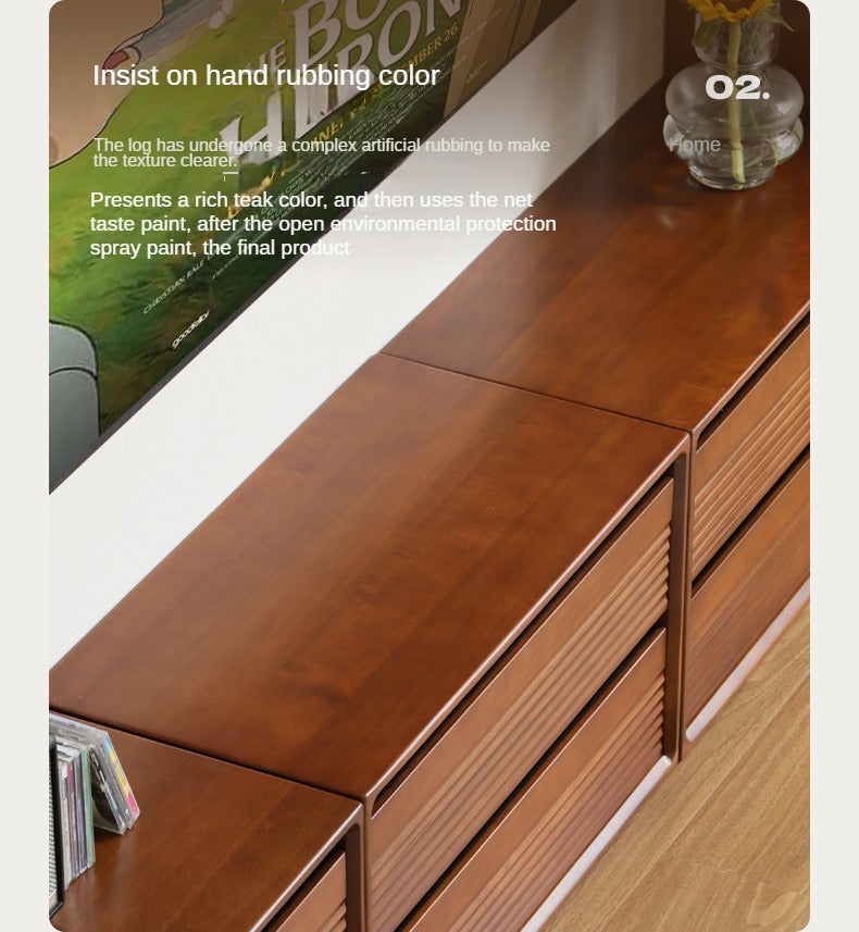 Solid Wood Medieval Floor TV Cabinet - Black Walnut, Cherry, Poplar - Perfect for Living Room, Bedroom & Home Theater Setup