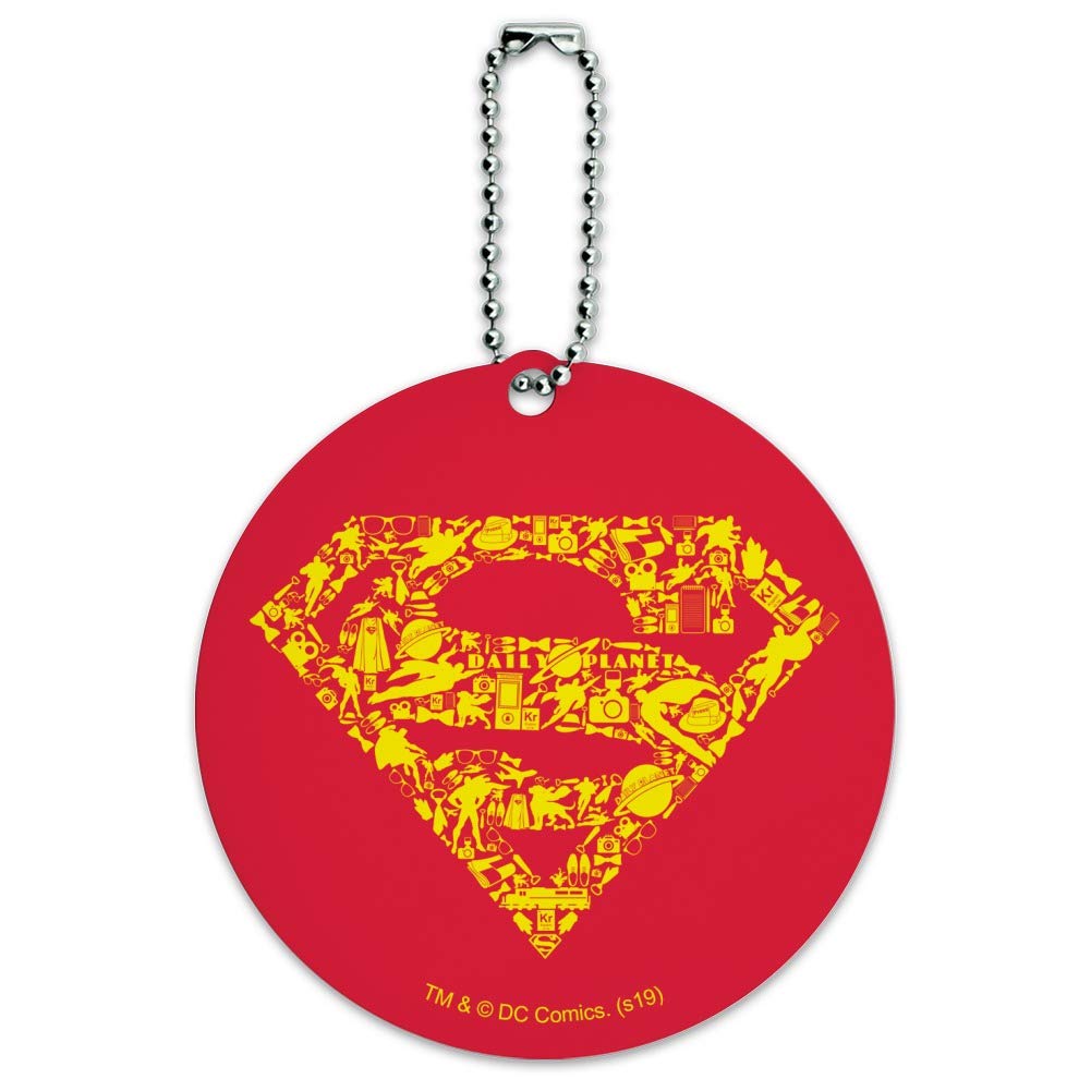 Superman Logo Round Luggage ID Tag - Durable Suitcase Name Tag for Carry-On Bags - Perfect for Travel, Business Trips & Airport Identification