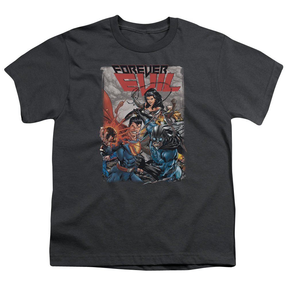 JLA Crime Syndicate Unisex Youth T-Shirt | DC Comics Graphic Tee for Kids & Teens | Perfect for Cosplay, Comic Con & Superhero Fans