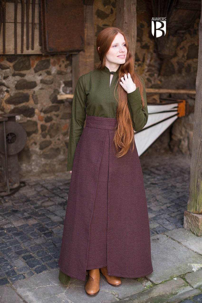Stylish Mera Brown Skirt for Women - Elegant A-Line Midi Skirt with Pockets - Perfect for Office, Casual Wear & Date Nights