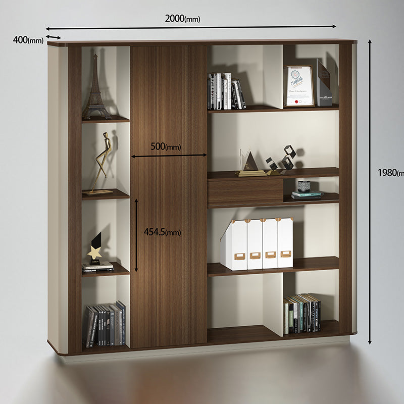 200cm ANDERSON Display Unit in Hazelnut & Beige - Modern Bookshelf for Living Room, Bedroom & Office Storage