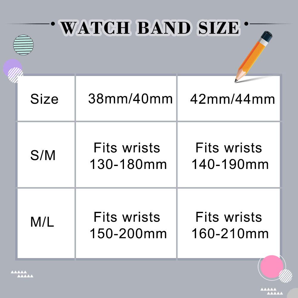 ATUP Soft Silicone Replacement Band for Apple Watch Series 1/2/3/4/5/6/7/8 - Compatible with 38mm/40mm/41mm/42mm/44mm/45mm - Adjustable Sport Strap for Women & Men (Black, S/M) - Perfect for Workouts, Running & Everyday Wear