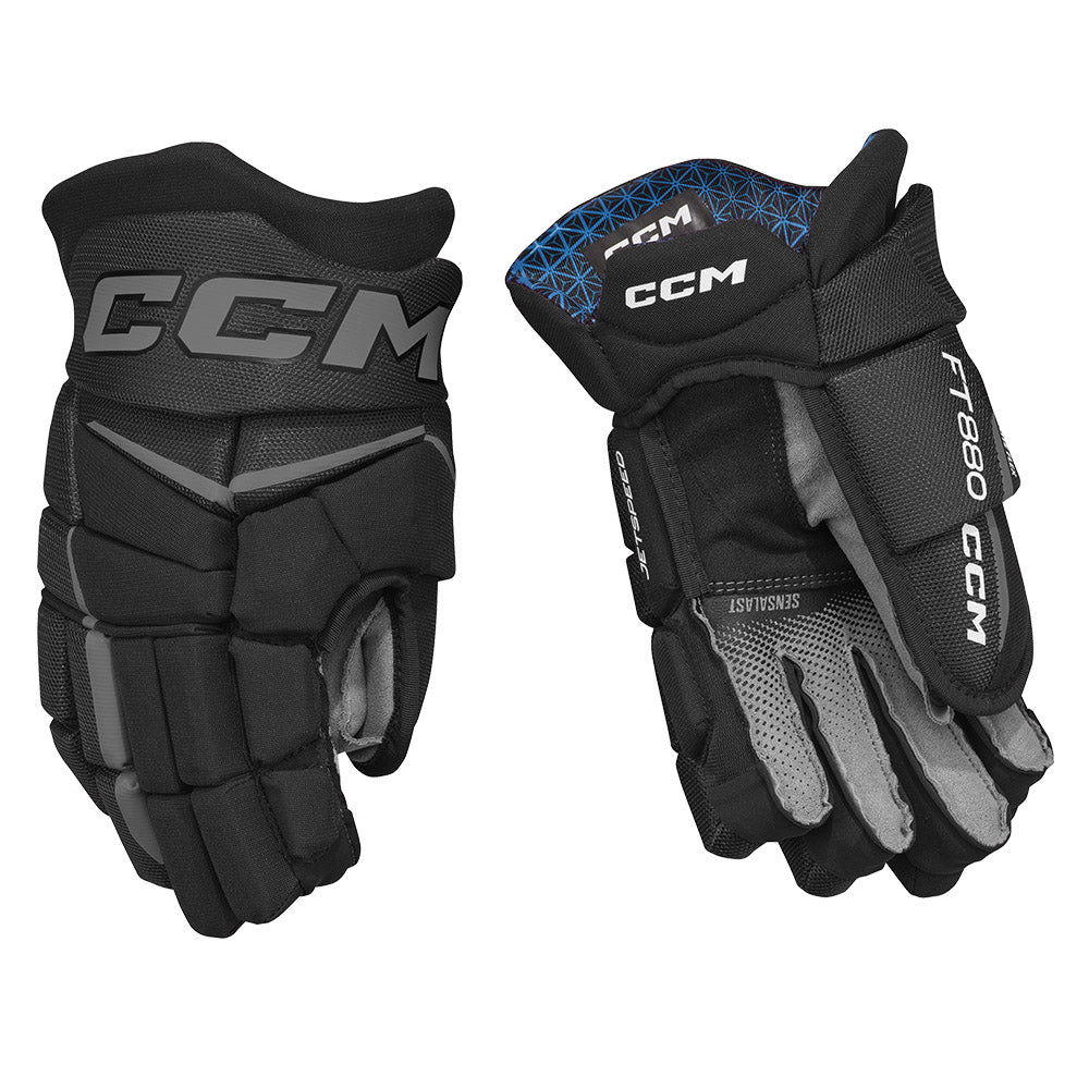 CCM Jetspeed FT880 Senior Ice Hockey Gloves - Protective Hockey Gloves for Men & Women - Perfect for Ice Hockey Games & Training