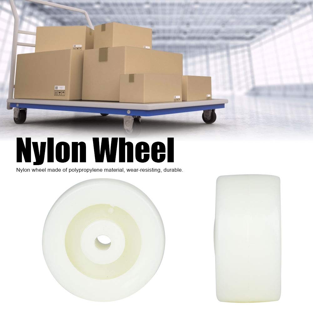 2-Inch Nylon Roller Wheel - Heavy Duty Round Pulley Caster for Small Flat Carts, Furniture & Equipment - Smooth Rolling Support Wheels (Pack of 10) - Perfect for Warehouse Carts, Dollies, Workbenches & Industrial Applications
