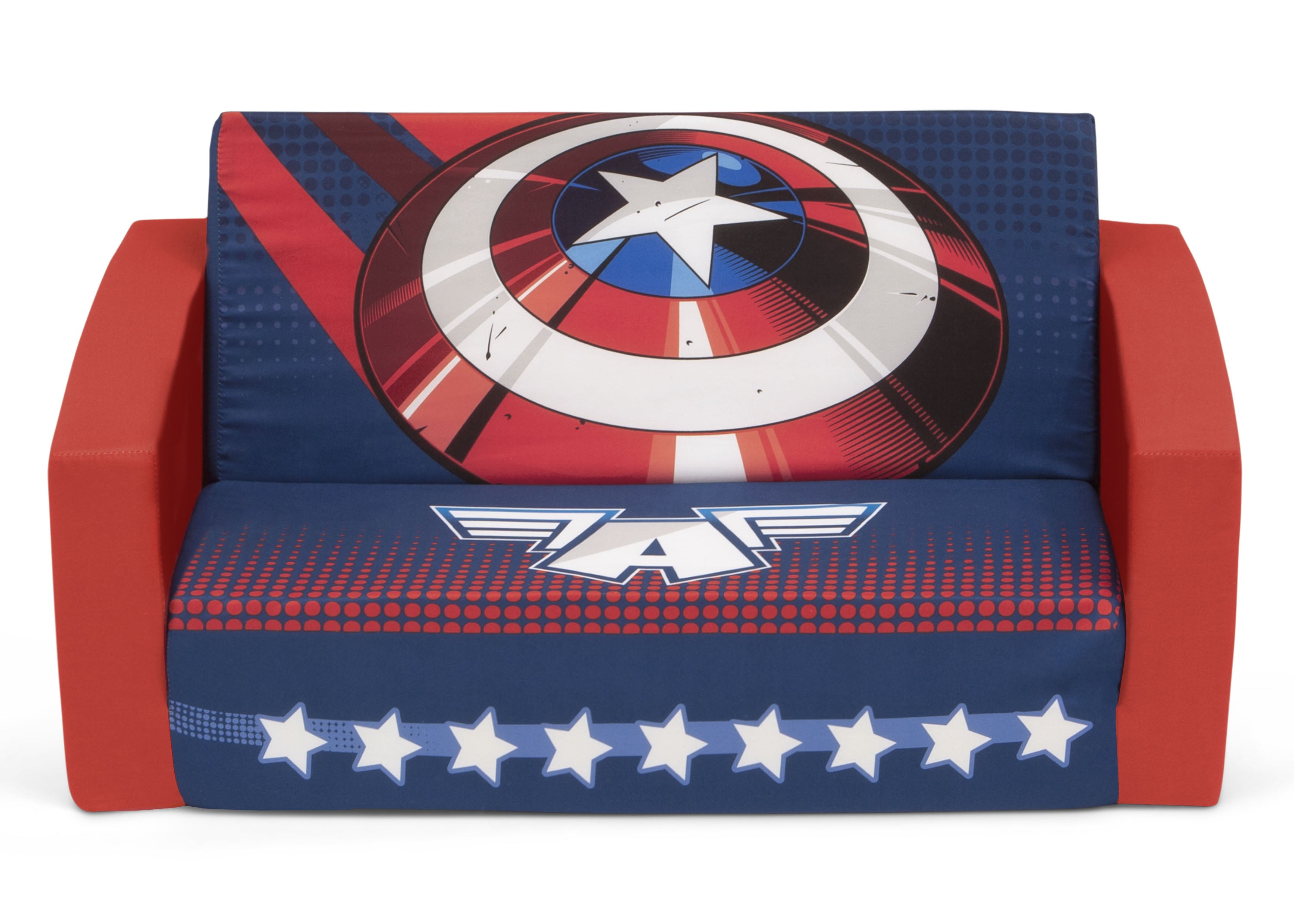 Avengers Cozee Flip Out Sofa - 2 in 1 Convertible Kids Sofa to Lounger | Marvel Superhero Bedroom Furniture for Playroom & Sleepovers