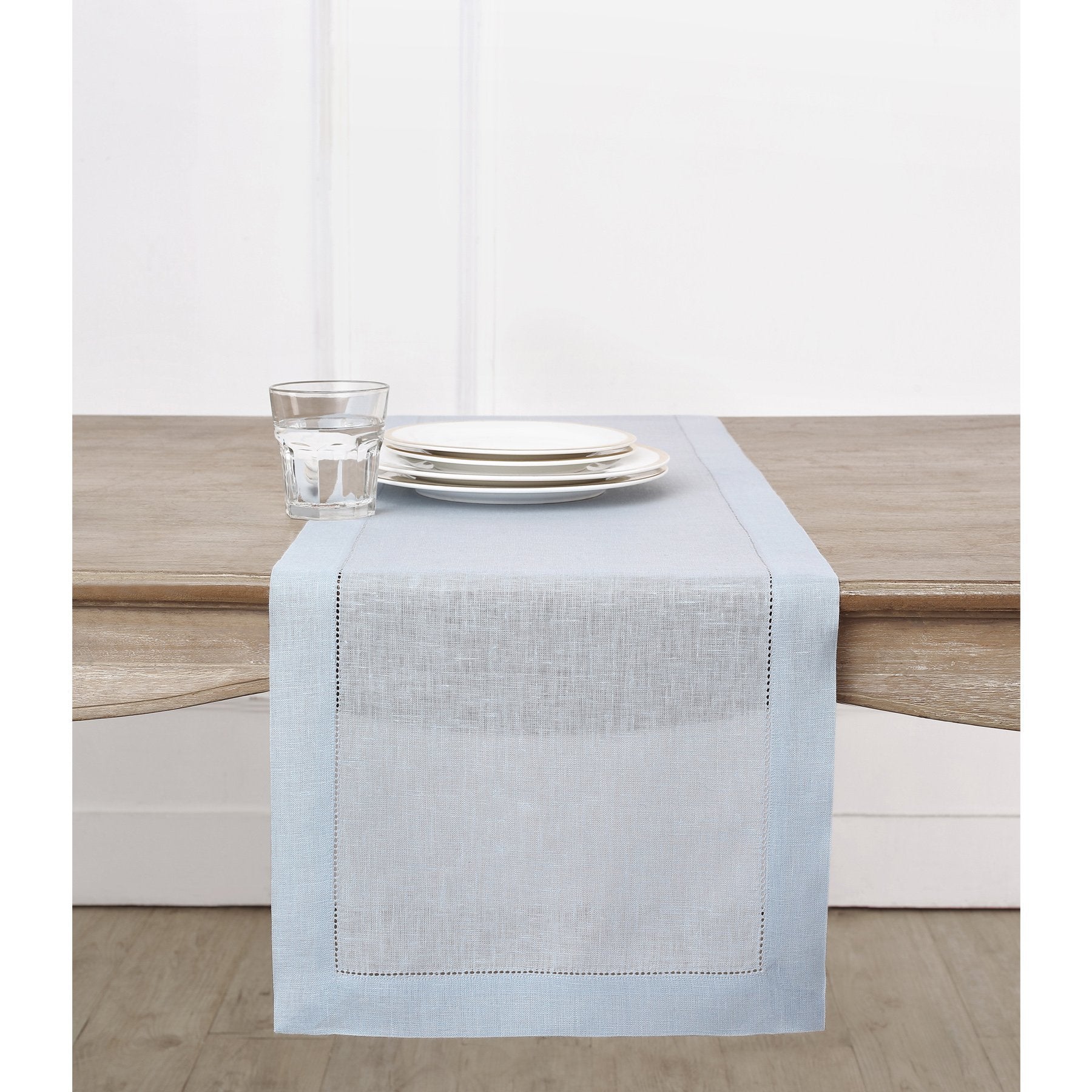 Elegant Classic Hemstitch Table Runner - Premium Linen Dining Decor for Weddings, Parties & Home Styling