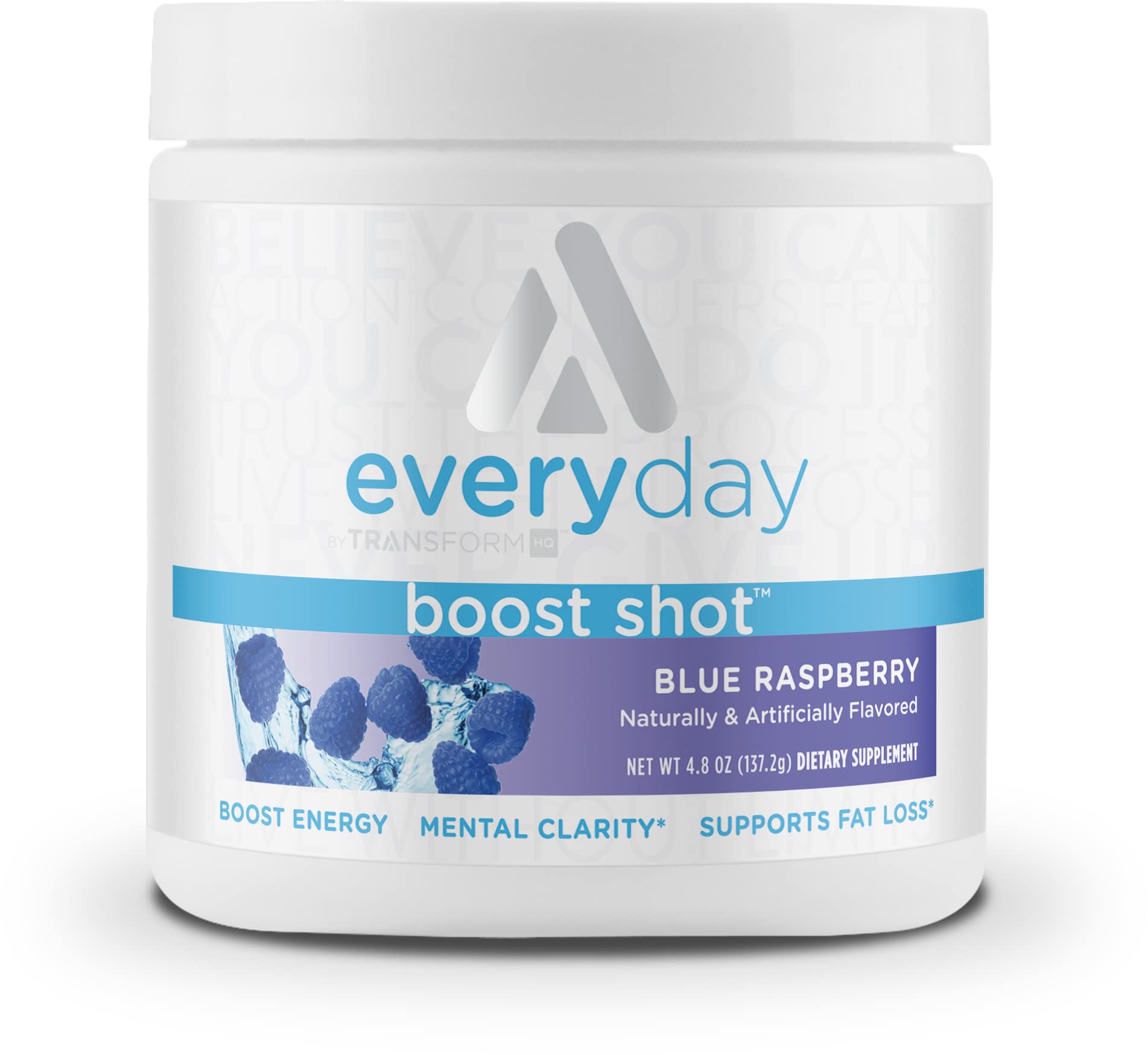 TransformHQ Everyday Boost Shot 28 Servings - Blue Raspberry Flavor | Non-GMO, Gluten-Free Energy Drink | Perfect for Workouts, Focus & Daily Energy Boost