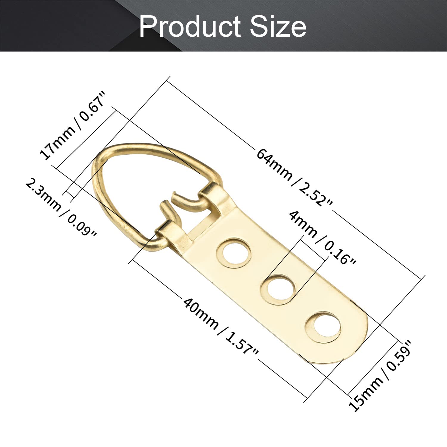 Gold Picture Frame Hooks 50PCS - 2.52