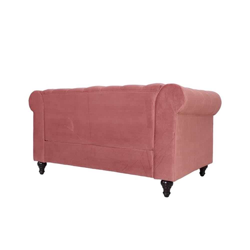 Home Square 2-Piece Microfiber Loveseat Set in Smoky Rose - Soft & Durable Living Room Furniture for Small Spaces, Apartments & Cozy Home Decor