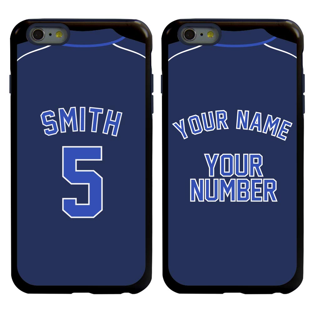 Custom Baseball & Softball Jersey iPhone 6 Plus/6s Plus Phone Case by Guard Dog - Personalized Sports Case with Your Name & Number - Black/Dark Blue - Perfect for Games, Team Gifts & Fan Apparel