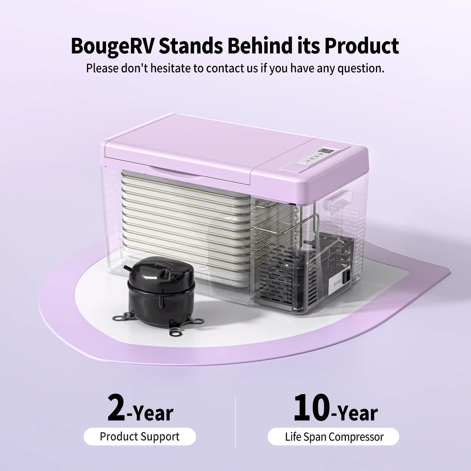 Bouge RV 12V 23 Quart Portable Car Refrigerator - Compact Freezer for Camping, Road Trips & Outdoor Adventures - Keep Food & Drinks Cold On-The-Go