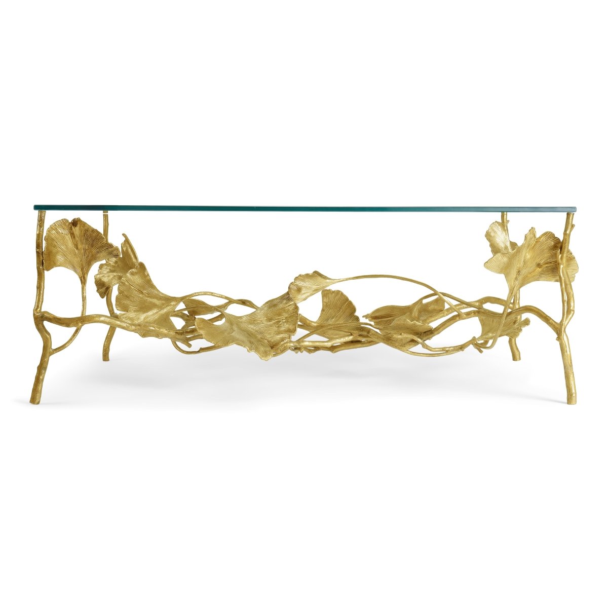 Premium Golden Ginkgo Coffee Table - Modern Living Room Centerpiece for Home Decor & Relaxing with Family