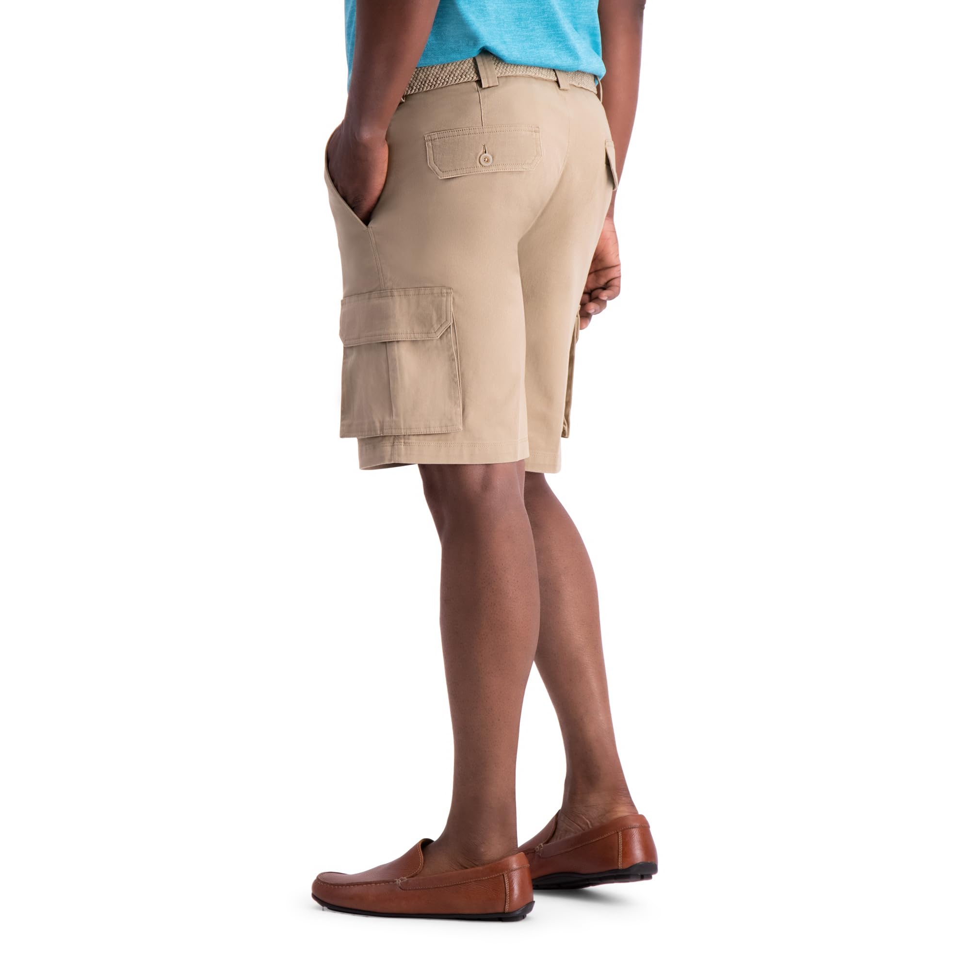 Haggar Men's Comfort Cargo Utility Shorts - Stretch Fabric, Multiple Pockets (Regular & Big Tall Sizes) | Casual Wear, Outdoor Activities, Travel & Summer Fashion