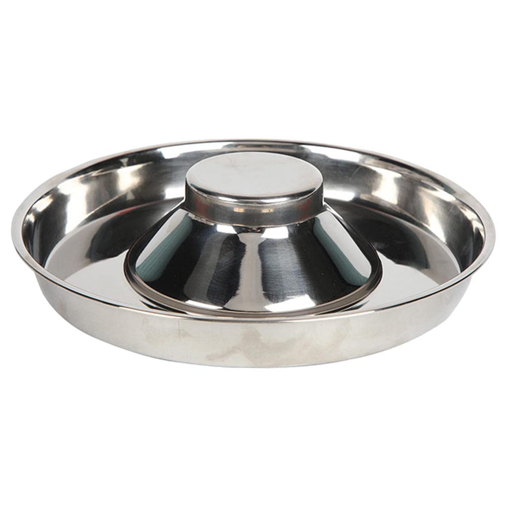 FAKEME Stainless Steel Slow Feed Dog Bowl - 30cm Anti-Gulping Pet Dish for Bloat & Indigestion Prevention | Durable Metal Cat & Dog Food Bowl for Fast Eaters | Perfect for Mealtime Portion Control & Digestive Health
