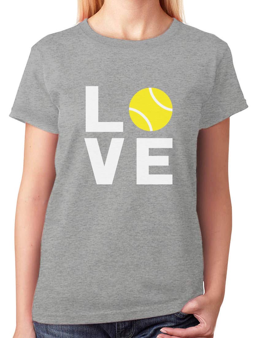 TeeStars Love Tennis T-Shirt - Perfect Gift for Women Tennis Fans - Comfortable & Stylish Casual Wear for Matches, Training & Everyday Outfits