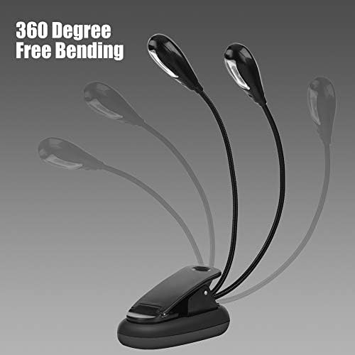 Adjustable LED Clip-On Reading Light with 8 Bright LEDs - Perfect for E-Readers, Books & Bed Headboards - Ideal for Night Reading, Travel & Bedtime Use