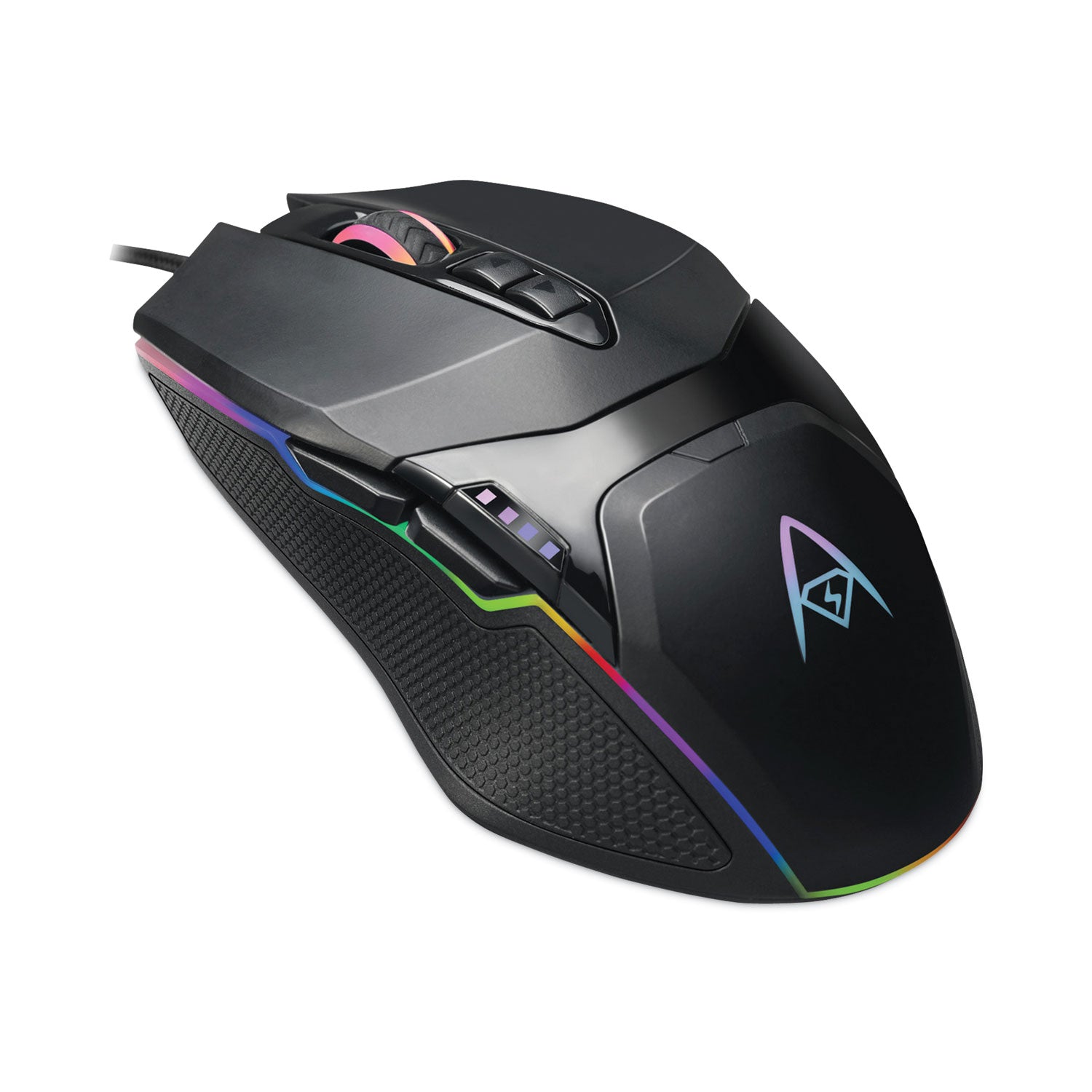 Adesso iMouse X5 RGB Gaming Mouse - 7 Programmable Buttons, 6400 DPI, Ergonomic Ambidextrous Design for PC & Laptop (Black) - Perfect for FPS, MMO Gaming & Office Work