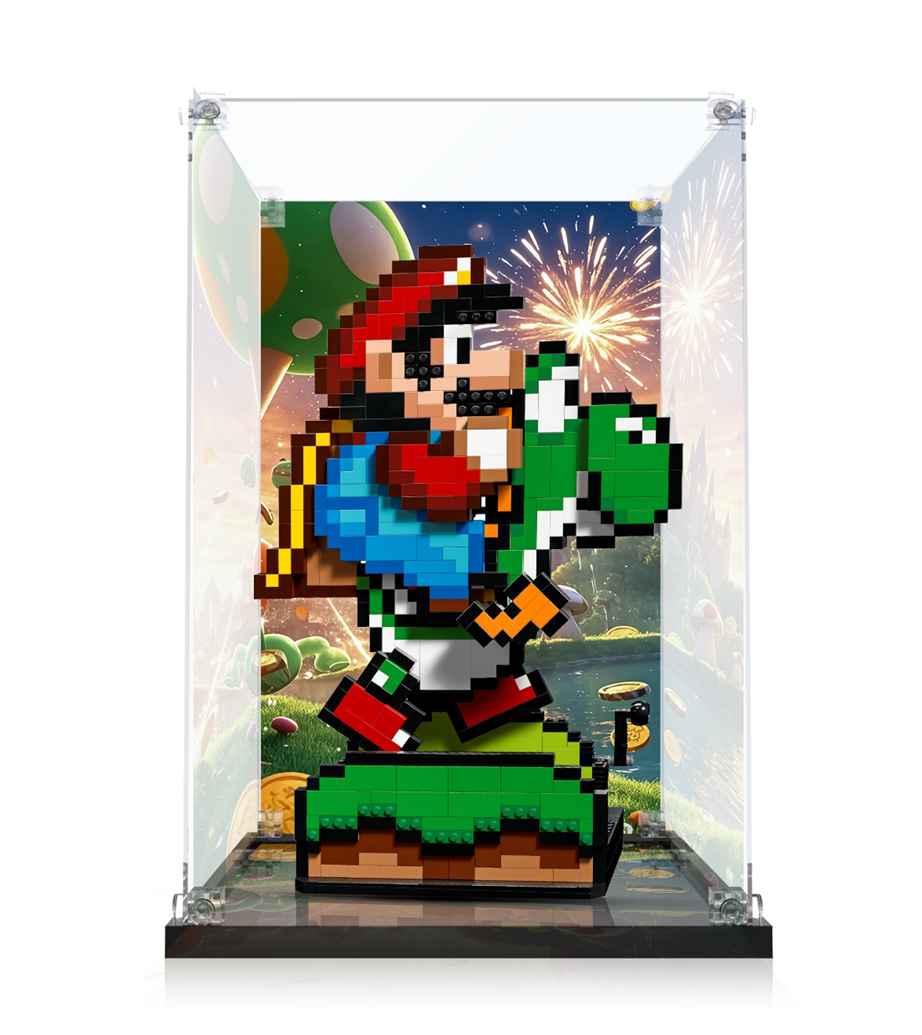 LEGO Super Mario World™: Mario & Yoshi 71438 Display Case - Protective Showcase for LEGO Building Blocks - Perfect for Collectors & Home Decor