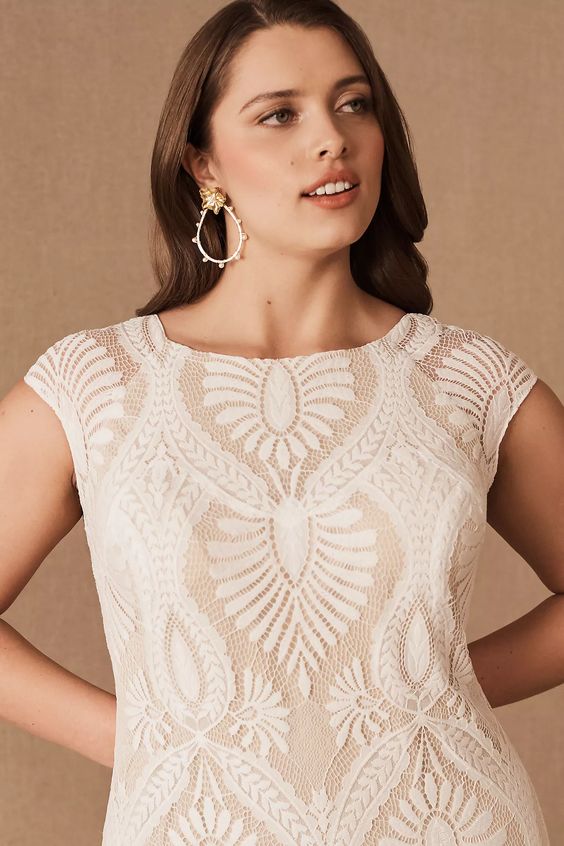 BHLDN Ludlow Wedding Gown - Elegant Lace Bridal Dress for Bride, Perfect for Church Ceremony & Outdoor Wedding Photos