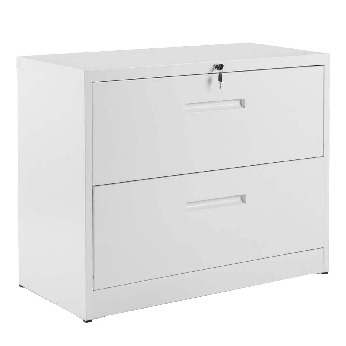 Heavy Duty 2-Drawer Lockable Metal Lateral File Cabinet - 35.4