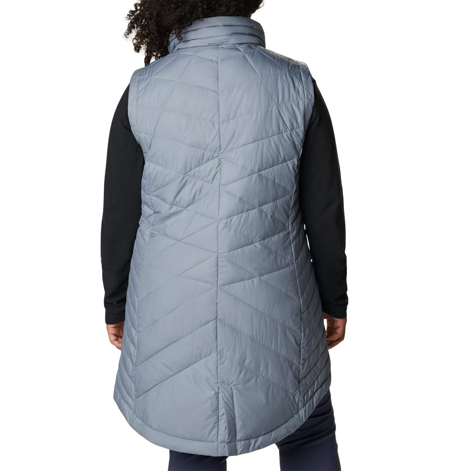 Columbia Women's Heavenly Long Vest - Lightweight Water-Resistant Down Puffer Vest for Outdoor Hiking, Running & Winter Layering