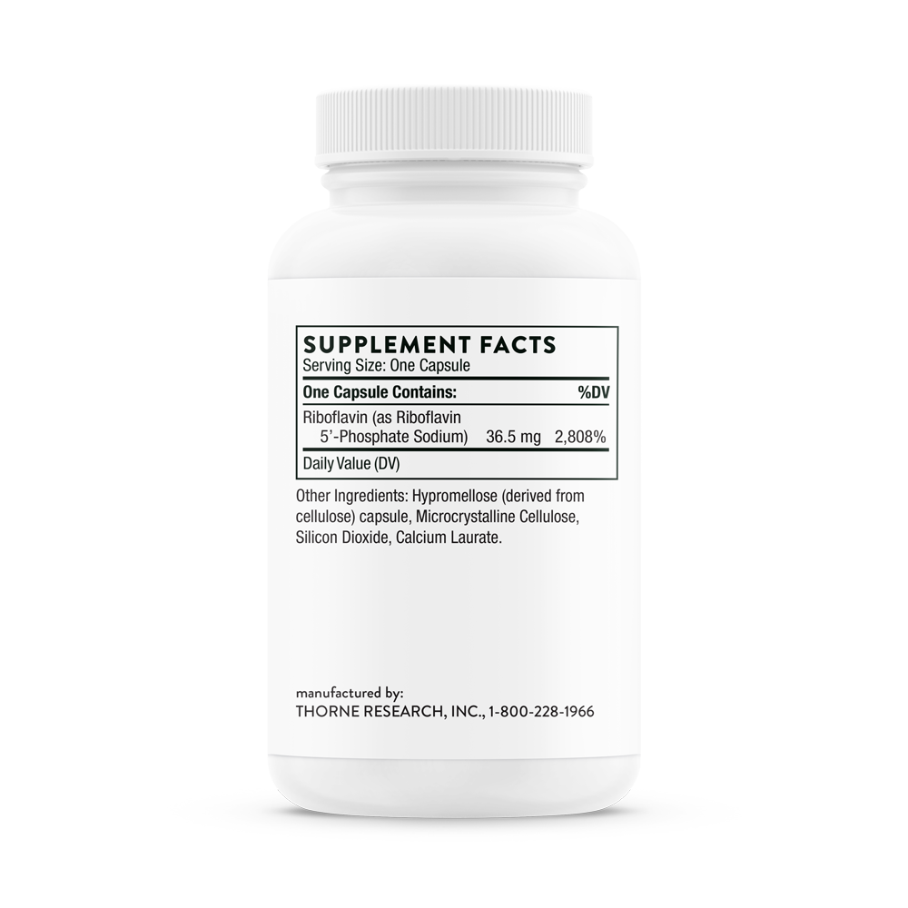 Thorne Riboflavin 5' Phosphate (Vitamin B2) Supplement - Supports Energy Production & Eye Health - for Active Lifestyles & Cellular Function
