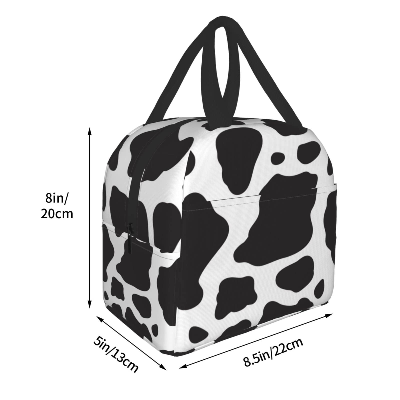 **Pink Cow Print Insulated Lunch Box - Reusable & Portable Meal Bag for Men & Women - Perfect for Work, Travel, Picnic & School Lunch**