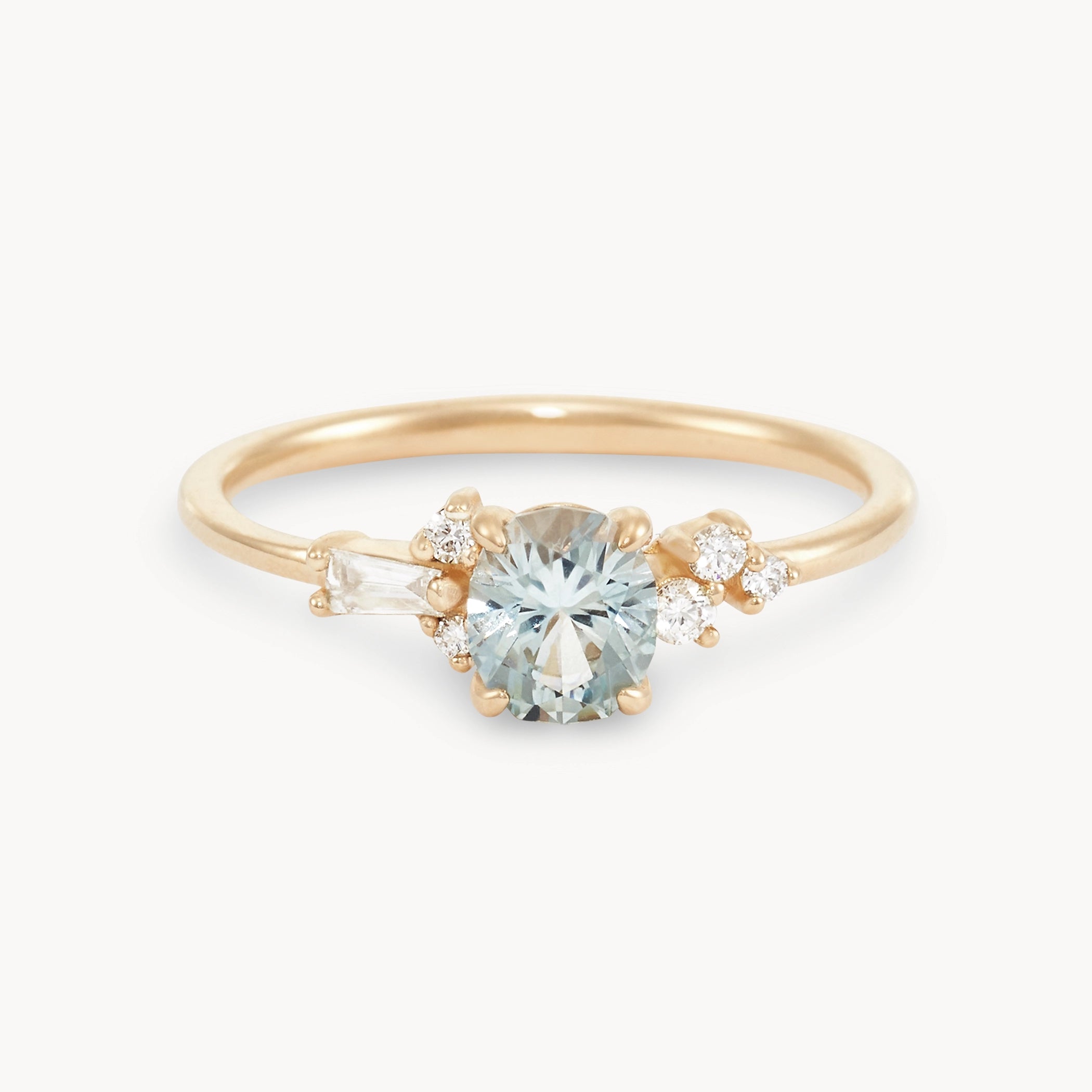 Kindred Path One of a Kind 14K Yellow Gold Ring with Nearly Colorless Sapphire - Elegant Jewelry for Weddings, Anniversaries & Special Occasions