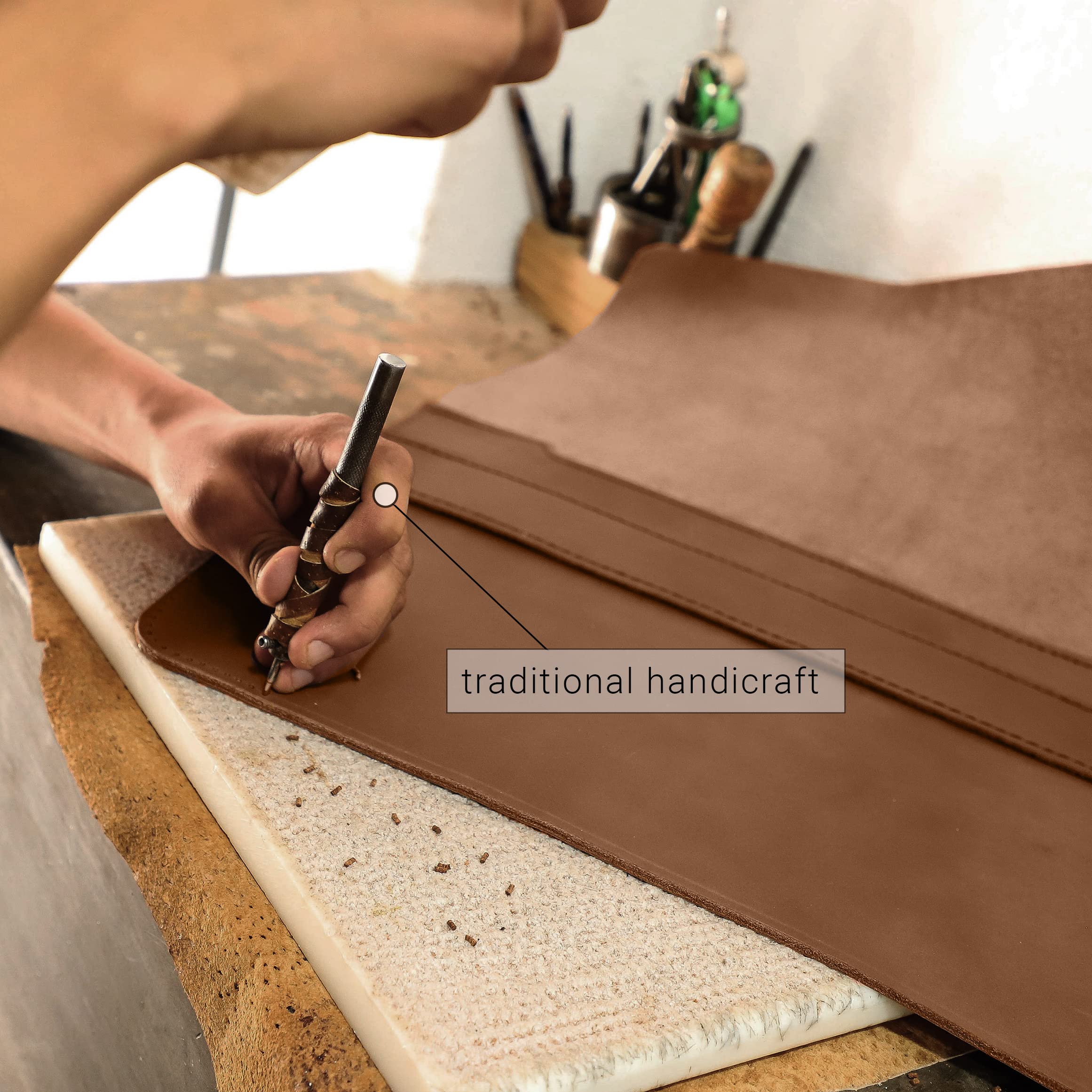 Premium Handmade Full Grain Leather MacBook Pro 15 Inch Case (2016-2019) - Luxury Brown Fair Trade Laptop Sleeve with Expert Stitching - Perfect for Business Travel, Office & Coffee Shop Use