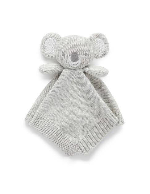 Purebaby Knitted Koala Comforter - Soft Baby Blanket for Newborns & Toddlers - Perfect for Nursery, Stroller & Travel