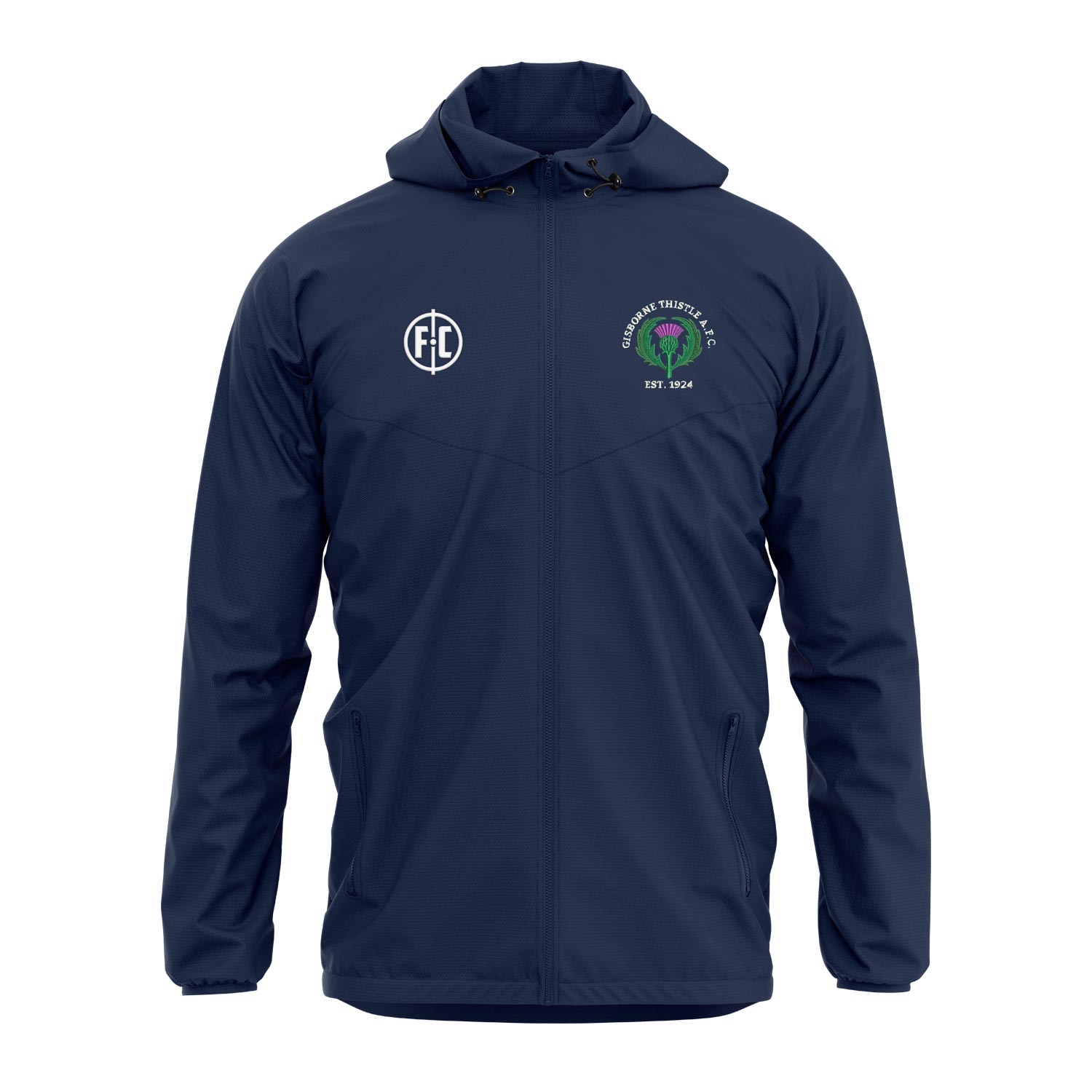 Gisborne Thistle AFC Club Shower Jacket - Waterproof Windbreaker for Soccer Fans & Outdoor Activities - Perfect for Training, Matches & Casual Wear