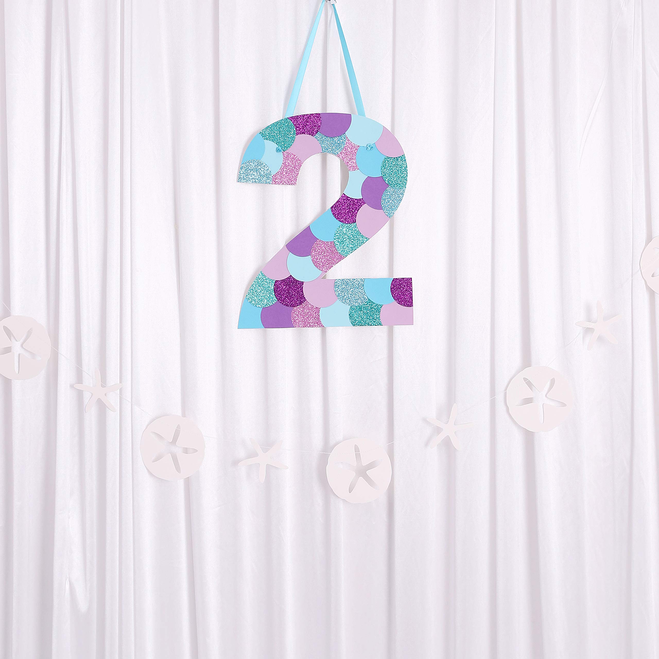 Mermaid 2nd Birthday Party Decorations Set - Includes Mermaid Sign, Starfish Banner, Photo Booth Props & Party Favors for Girls | Perfect for Underwater Themed Birthday Celebrations & Baby Showers