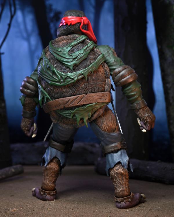 Universal Monsters x Teenage Mutant Ninja Turtles Ultimate Raphael as Wolfman Action Figure - TMNT Collectible Toy for Fans & Halloween Decor