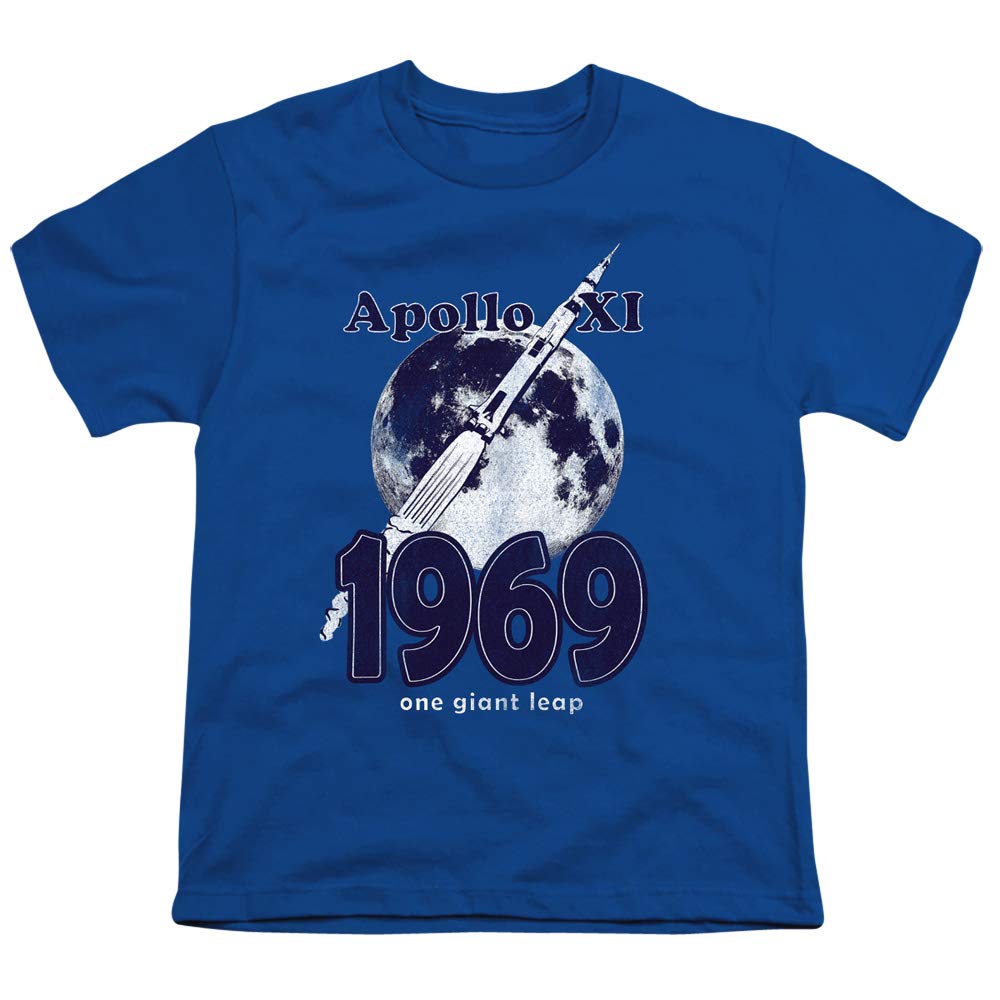 NASA One Giant Leap Unisex Youth T-Shirt for Boys & Girls - Space Exploration Themed Kids Apparel for School, Play & Everyday Wear