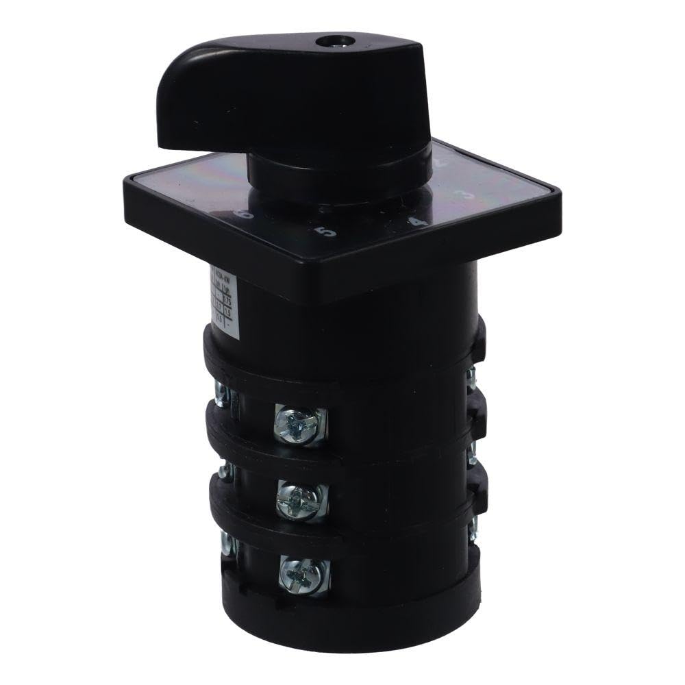 20A 500V 4-Way 7-Position Rotary Changeover Selector Switch - Heavy Duty Electrical Selector for Industrial Equipment, Generator Transfer, and Power Distribution Systems